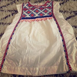 Crew cuts white summer dress w embroidery